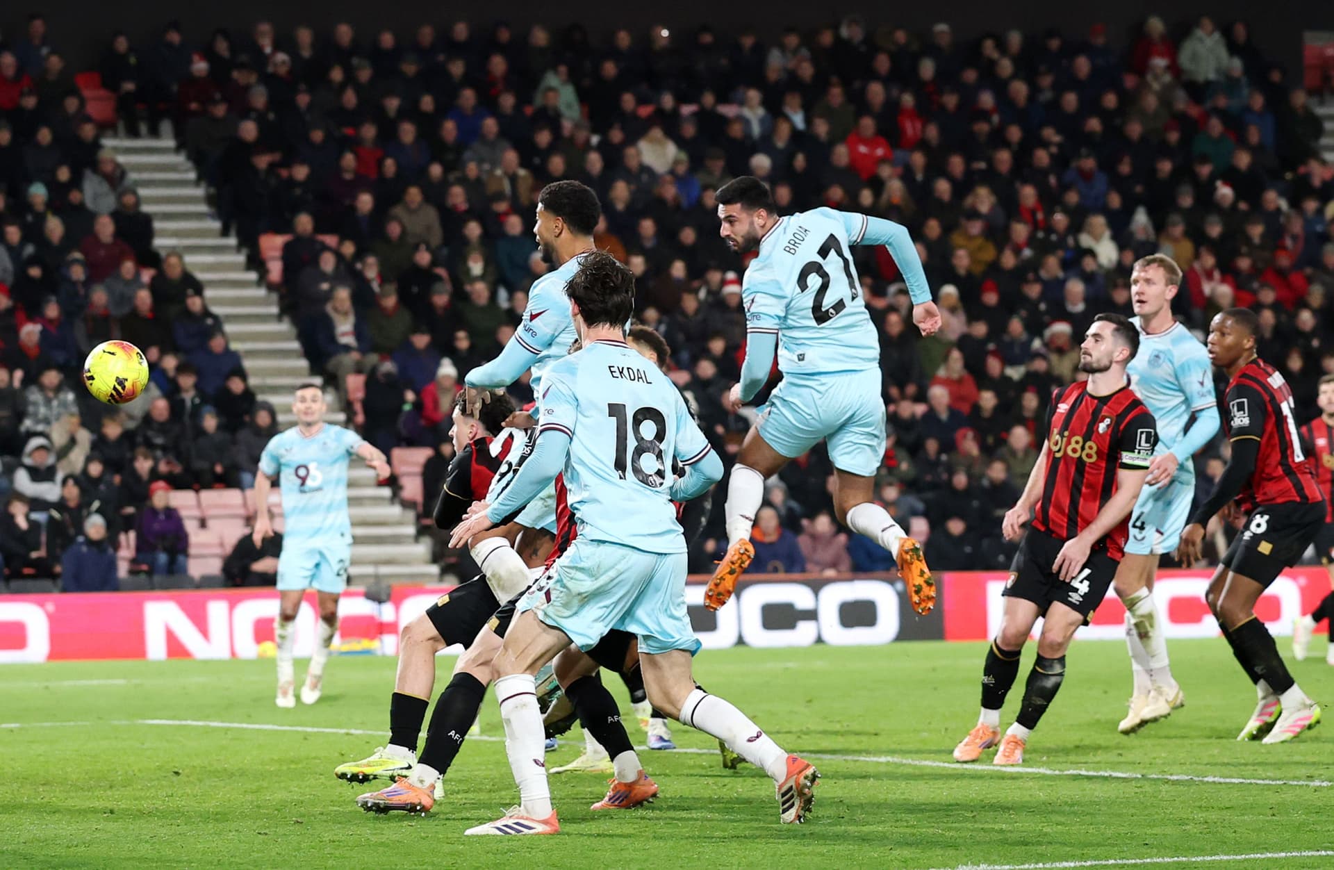 Armando Broja of Burnley scores his team's first goal