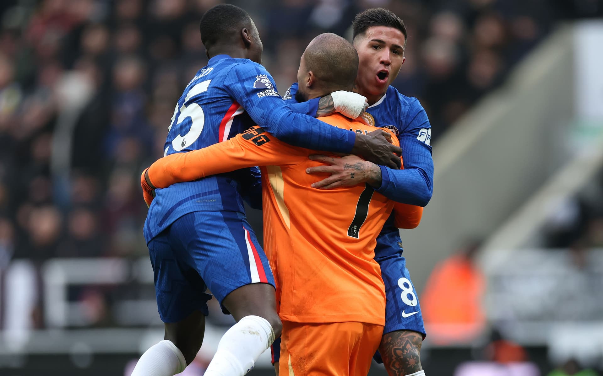 Moises Caicedo, Robert Sanchez and Enzo Fernandez